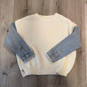 Vici Cream and Jean Knit Sweater